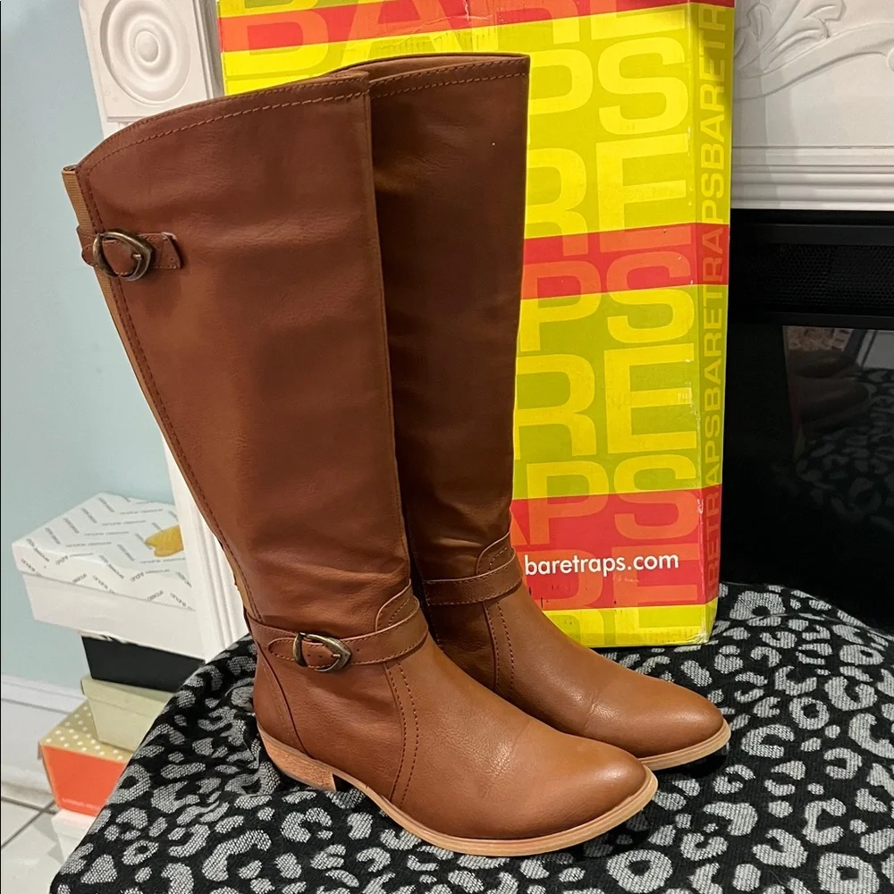 BareTraps Women's Tan Over the Knee Boots